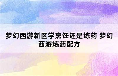 梦幻西游新区学烹饪还是炼药 梦幻西游炼药配方